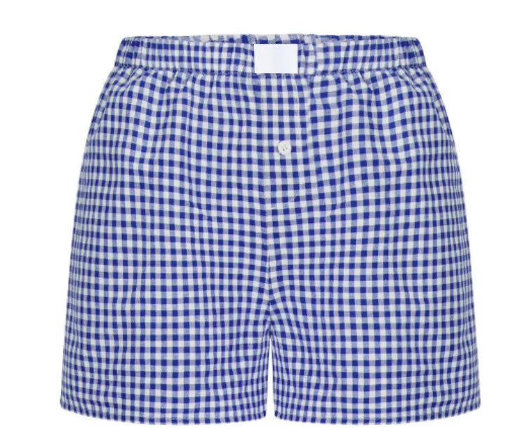 Elastic Waist Checkered Y2k Vintage Lounge Shorts