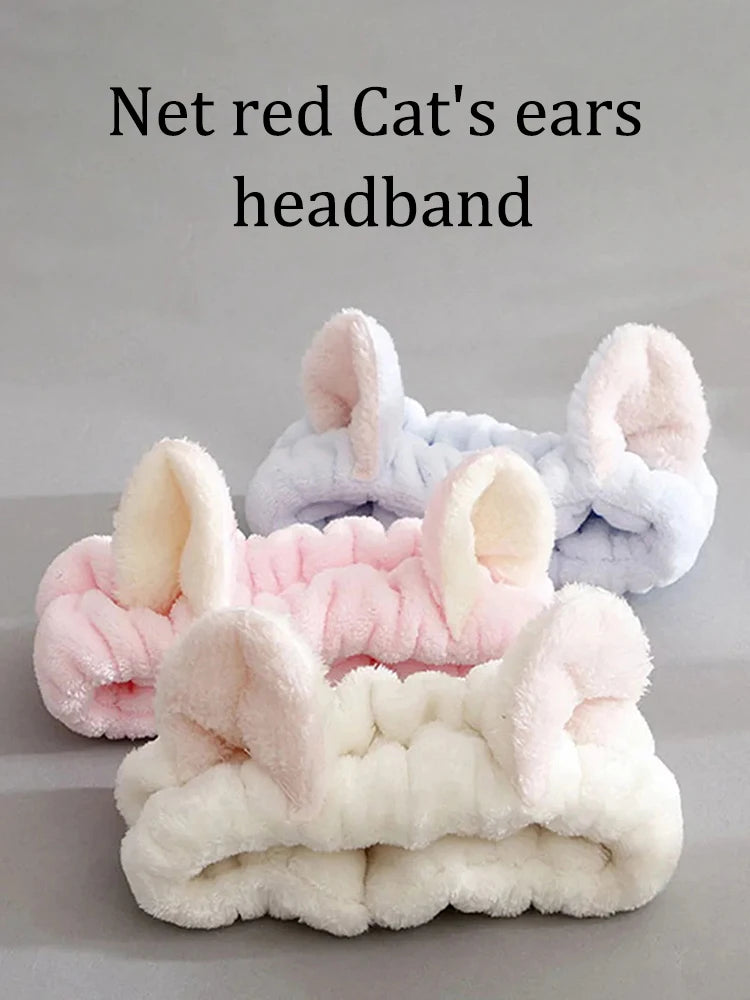 Soft Cute Cat Spa Headband for Washing Face