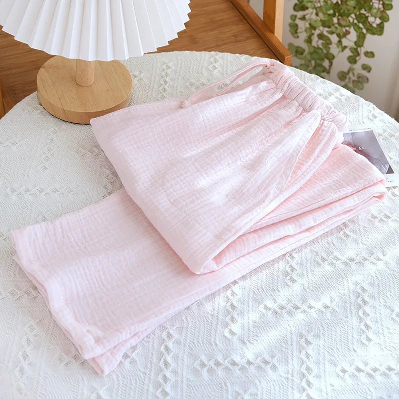 Pajamas Pants 100% Cotton Loose Casual Straight Trousers Sleep Pants