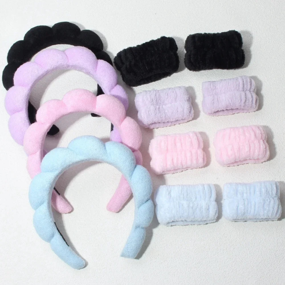 Stylish Washing Headband Set Wristbands Scrunchies