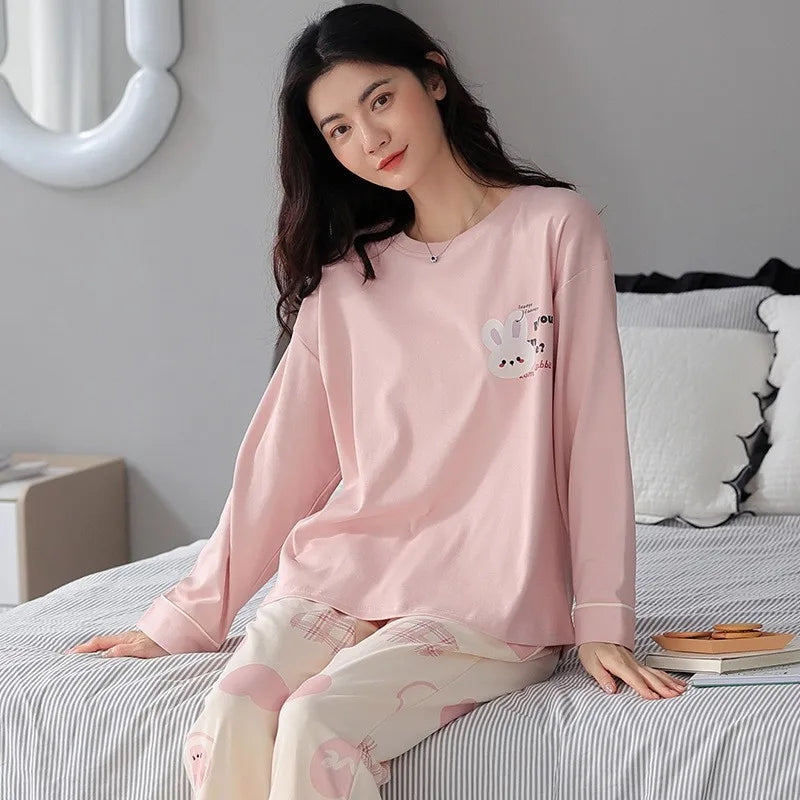 Long-sleeved Pants Leisure Cotton Homewear
