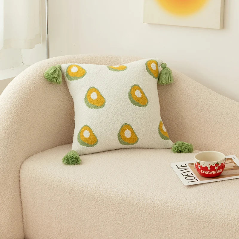 Tussle Style Plush Pillowcase Flower & Fruit Patterns