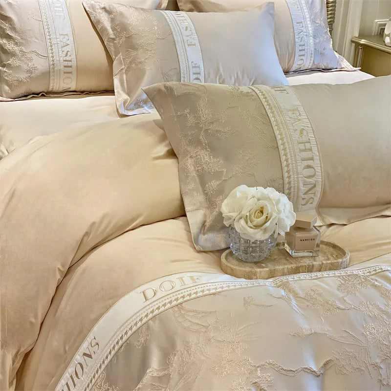 Light Luxury Skin-Friendly Cotton Four-Piece Set, High-End Quilt Cover Bedding