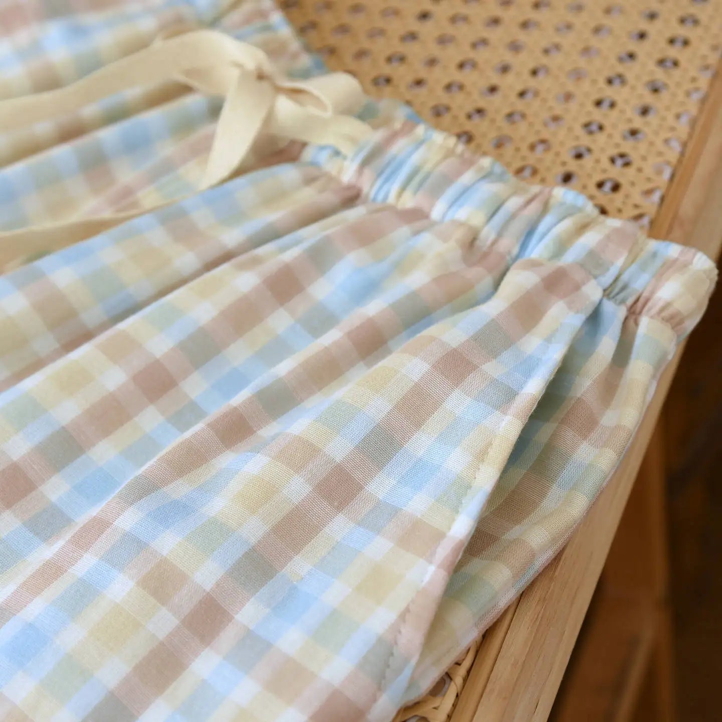 Women's Sleeper Pants 100% Gauze Pants Checkered Casual Loose Home Pants