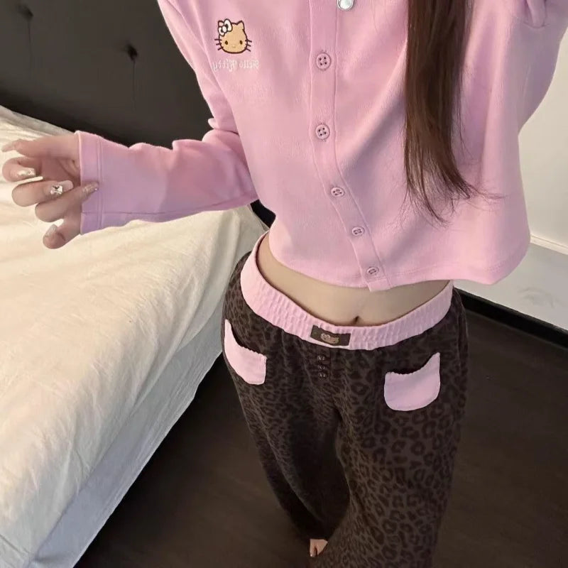 Pink Hello Kitty Kawaii Floral Print Set