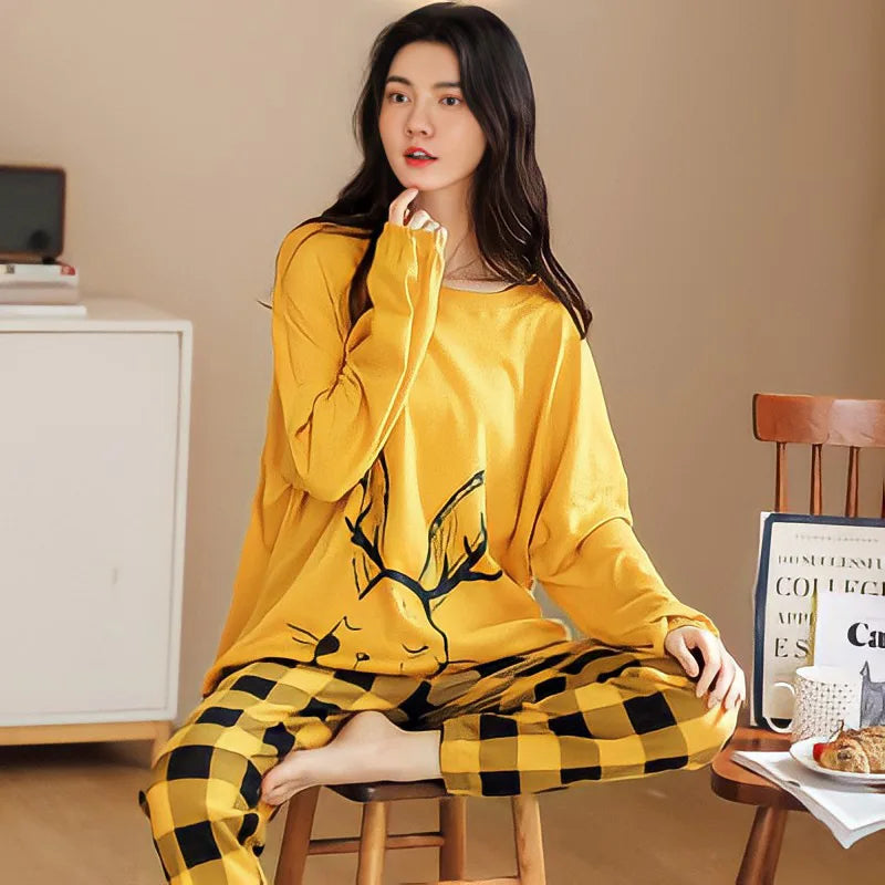 Loungewear Style Long Sleeved Pajamas