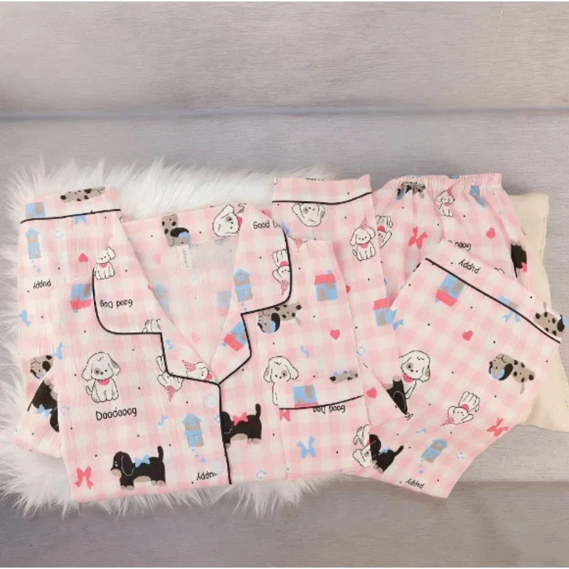Cute Dachshund Dog Print Pajamas Set