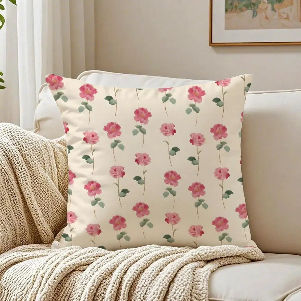 Roses Bloom In Mid-spring Cushion Cover Pillowcase Anti-dustmite