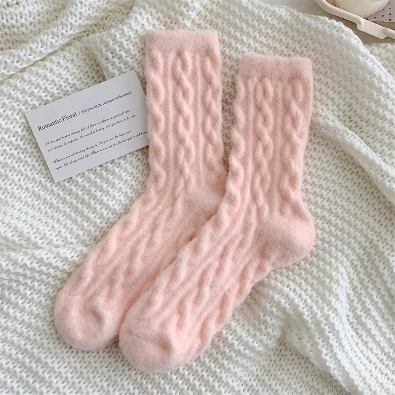 Kawaii Solid Color Fluffy Socks