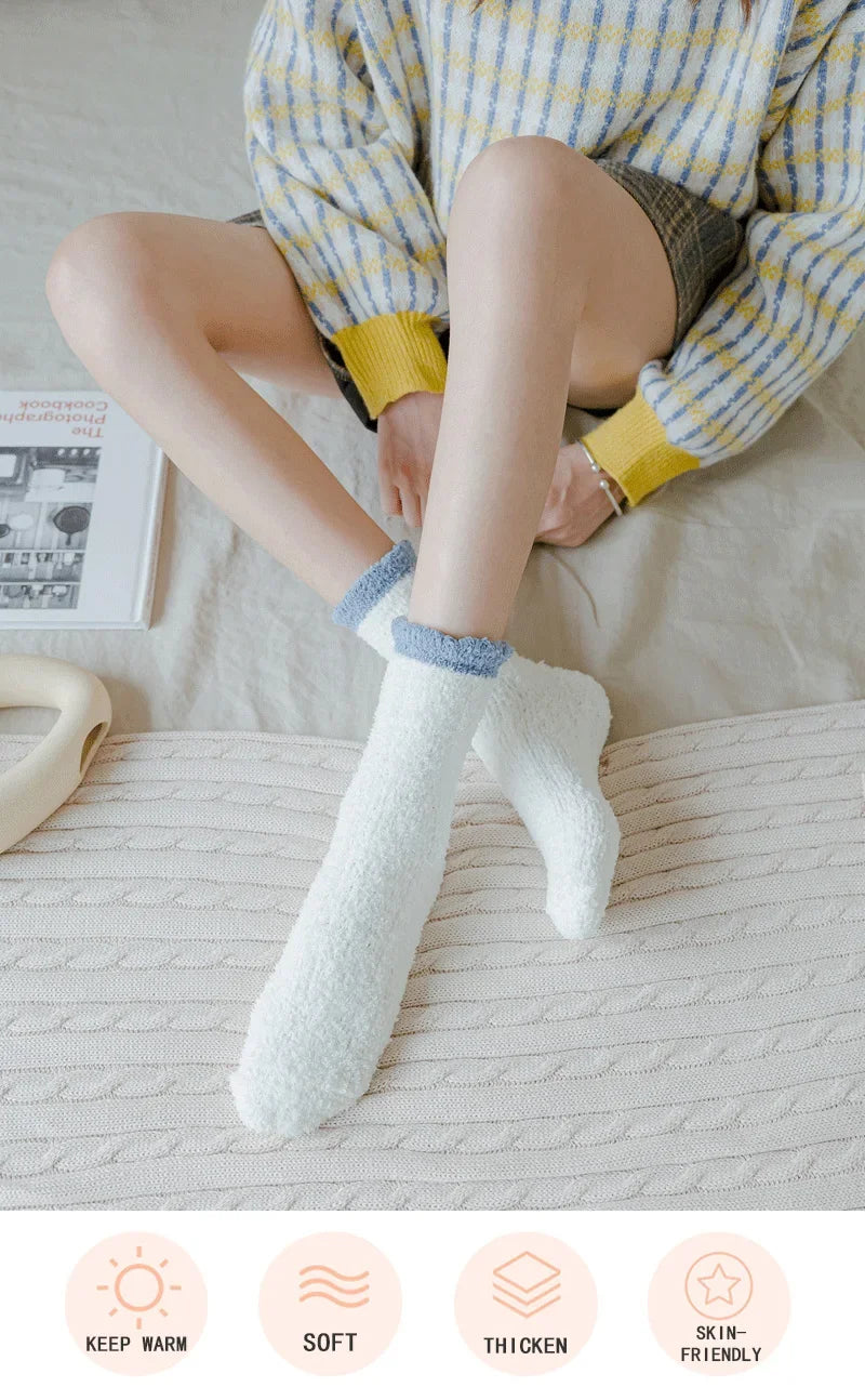 Fuzzy Cute Thick Thermal Fluffy Soft Sleeping Socks