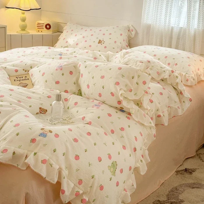 Princess Style Bedding Sets Ruffle Lace Quilt Cover Romantic Bedroom Duvet Cover