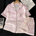 VS Short-Sleeved Shorts Pajamas Silk Pajamas Two-Piece Set