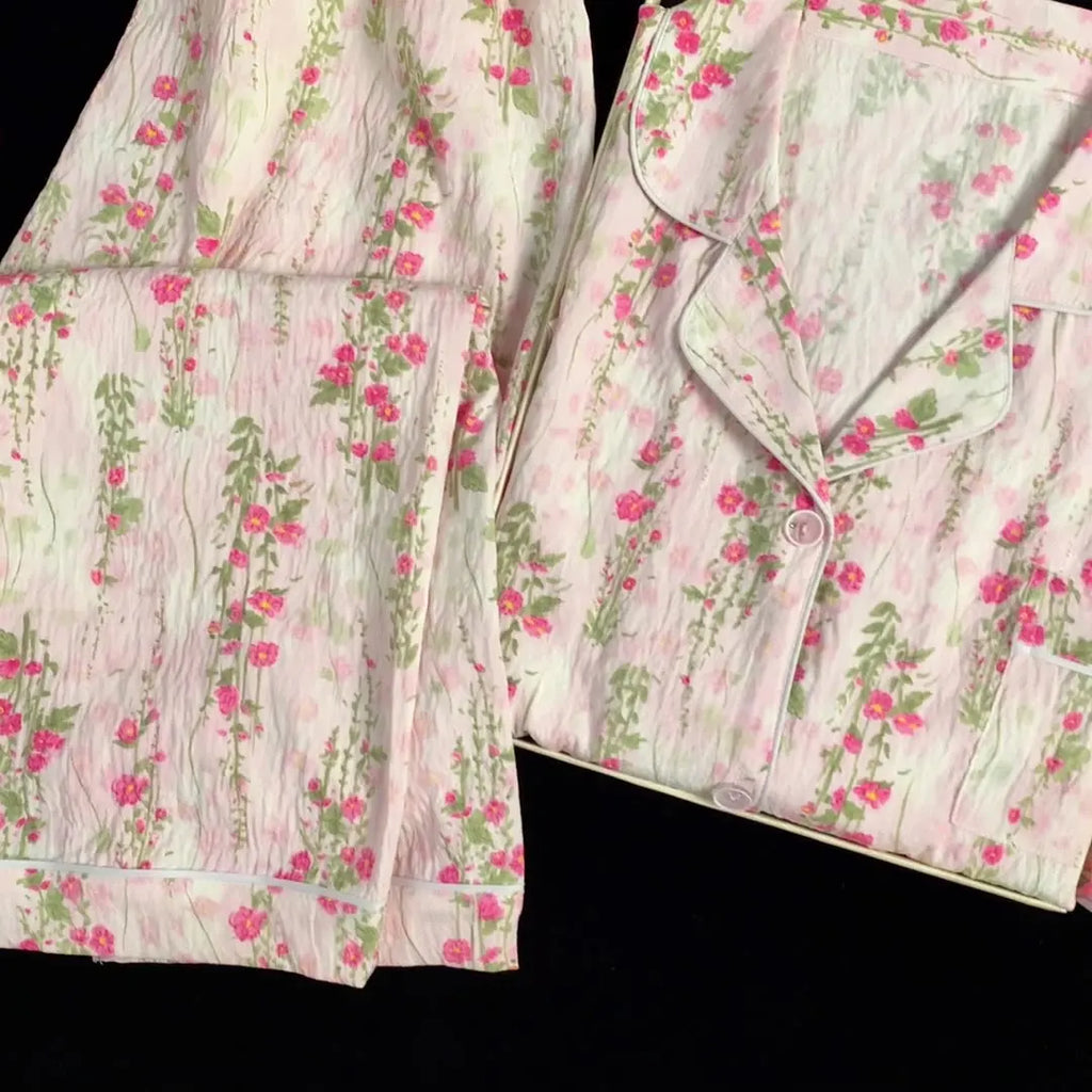 Spring and Summer Sweet and Cute Three-Piece Cloud Cotton Pajamas