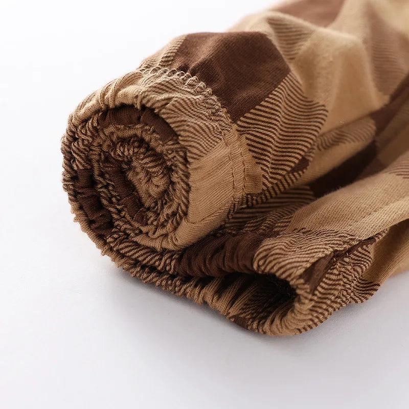 Knitted Checkered 100% Cotton Casual Home Pants