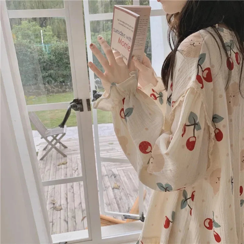 Ladies Sweet Breathable Crew Neck Sleepwear