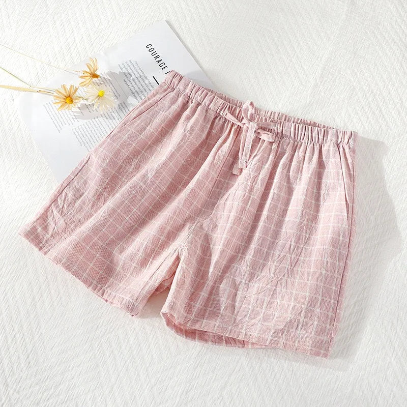 Women's Bottoms Pajamas 100% Cotton Knitted Soft Pants Loose Thin With Pockets