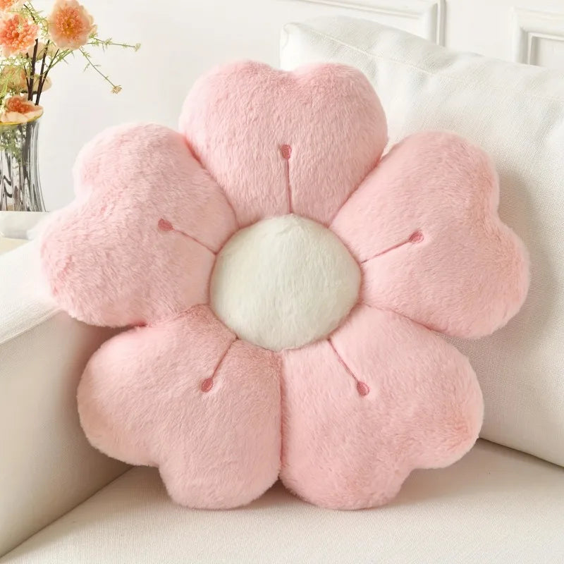 Flower-Shaped Plush Throw Pillow  Cute and Comfortable