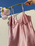 Satin Slip Dress Elegant Slim Strap Nightgown
