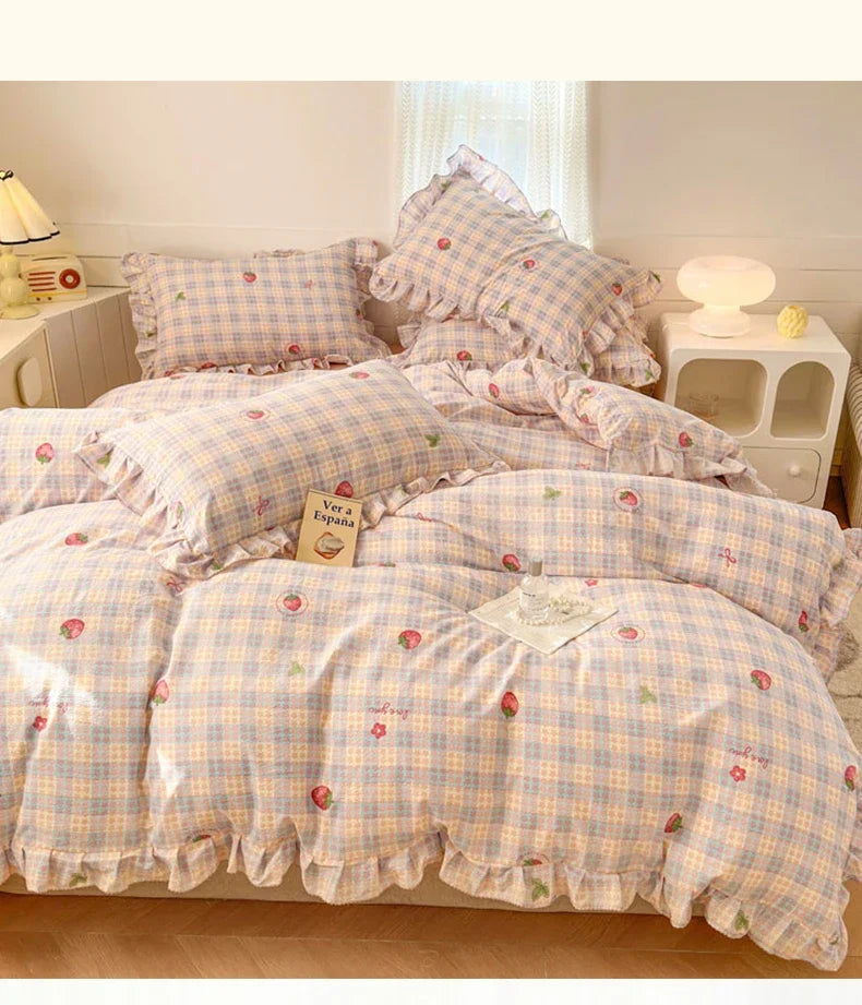 Princess Style Bedding Sets Ruffle Lace Quilt Cover Romantic Bedroom Duvet Cover