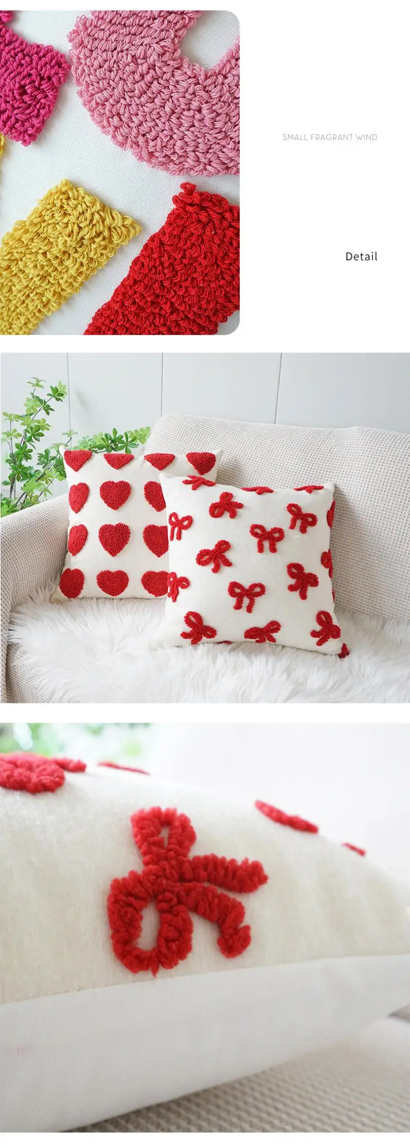 Sweet Velvet Jacquard Embroidery Throw Sofa Pillow Cover