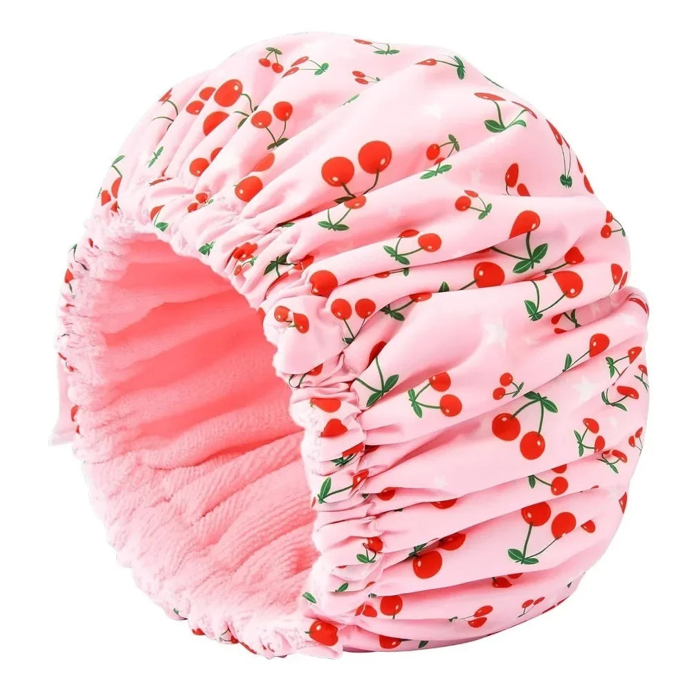 Waterproof 3 in 1 Shower Cap Adjustable Polyester Absorbent Ultra Fine Fiber Dry Cap