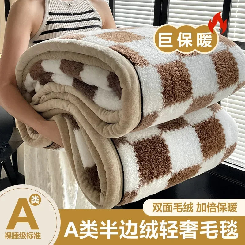 Woolen Thick Double-sided Fluffy Warm Blanket