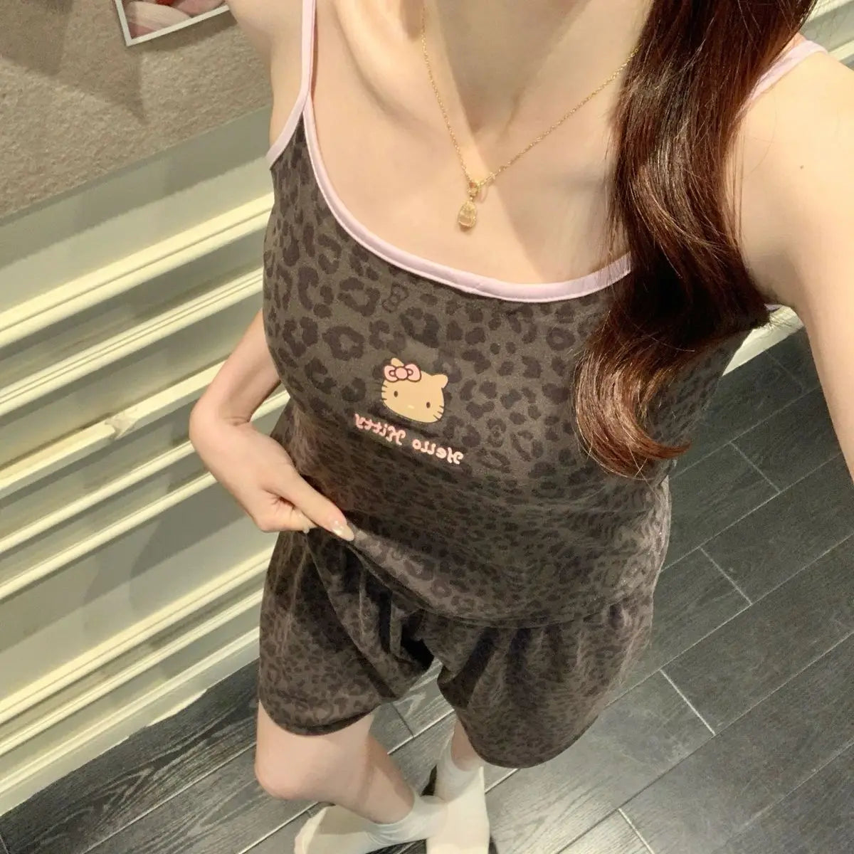 Hello Kitty Leopard Print Sleepwear Shorts Set