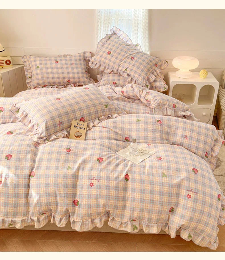 Princess Style Bedding Sets Ruffle Lace Quilt Cover Romantic Bedroom Duvet Cover