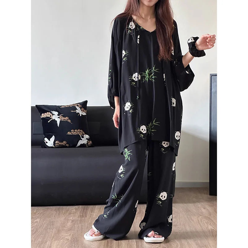 Warm Animal Print Cotton Lounge Set
