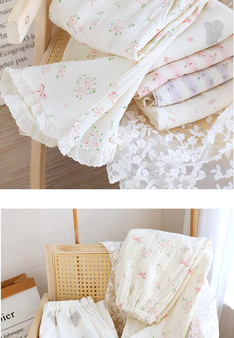 Ladies Loose 100% Cotton Elastic Waist Sleep Bottoms