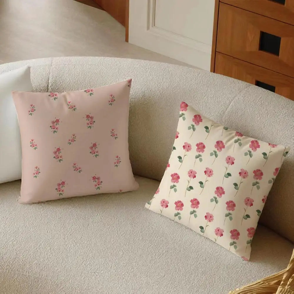 Roses Bloom In Mid-spring Cushion Cover Pillowcase Anti-dustmite