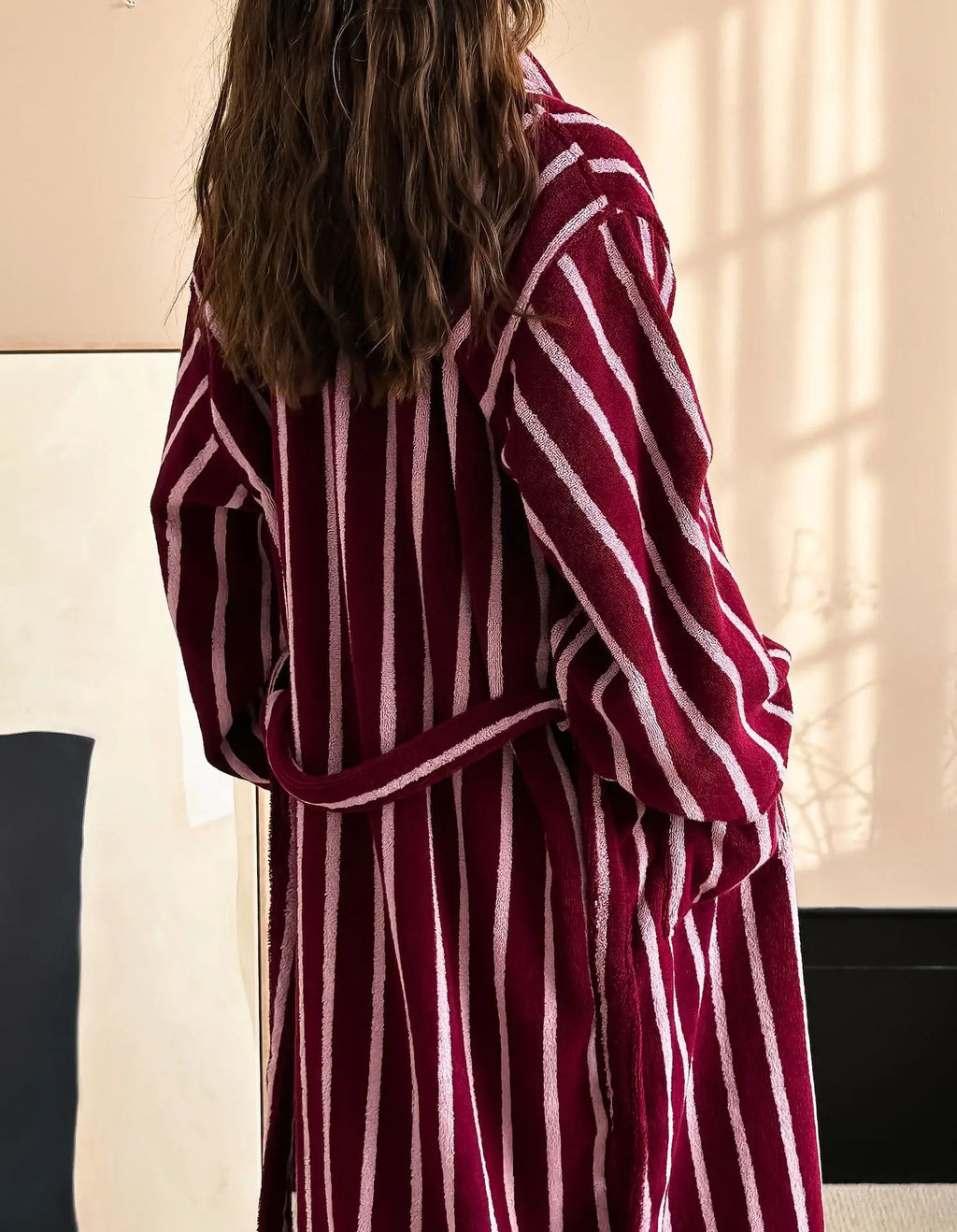 Retro Plaid 100% Cotton Super Soft Absortion Hooded V Neck Bathrobe Towel