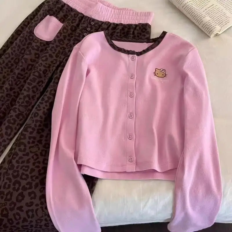 Pink Hello Kitty Kawaii Floral Print Set