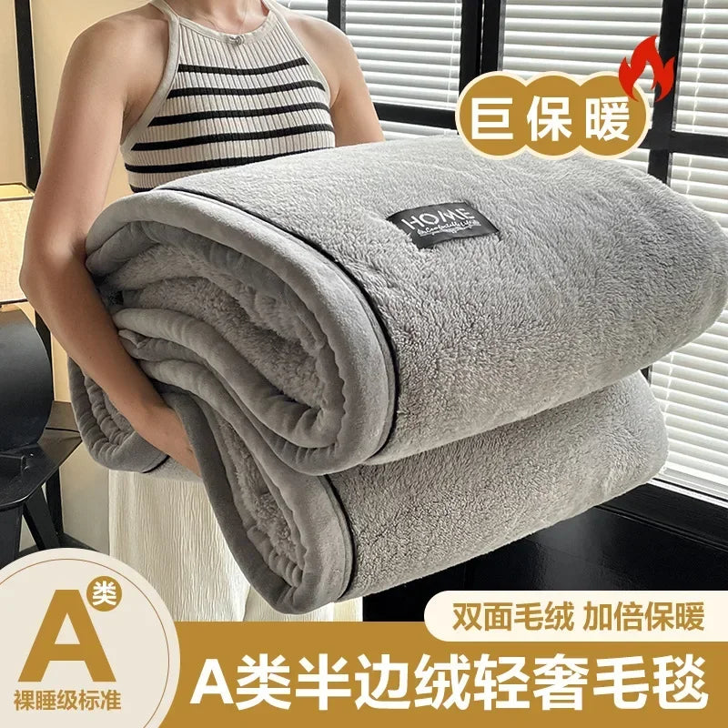 Woolen Thick Double-sided Fluffy Warm Blanket