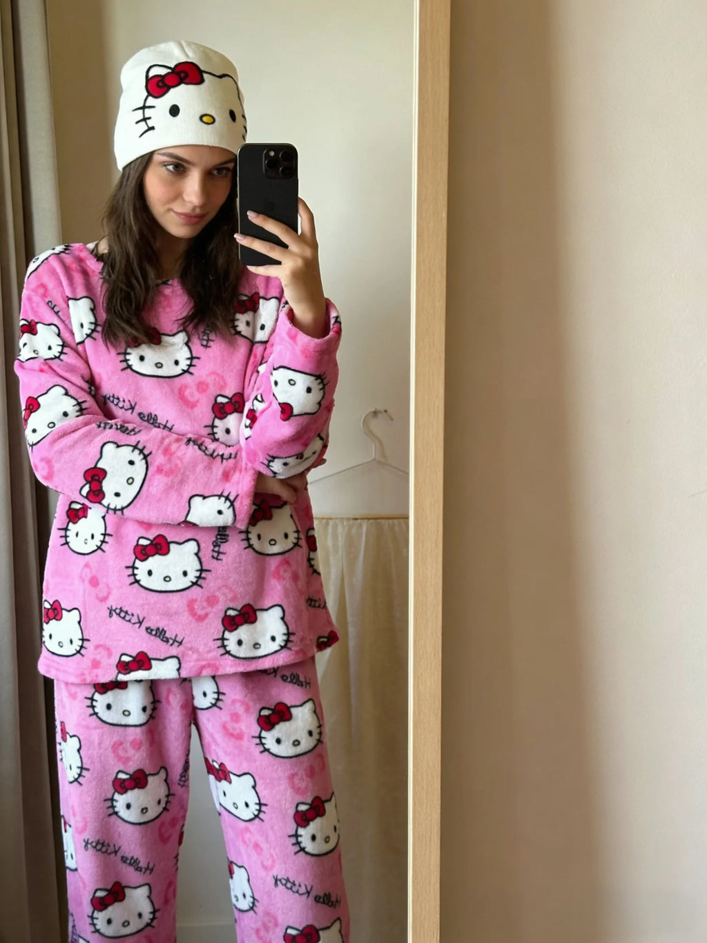 Pink Hello Kitty Flannel Lounge Set