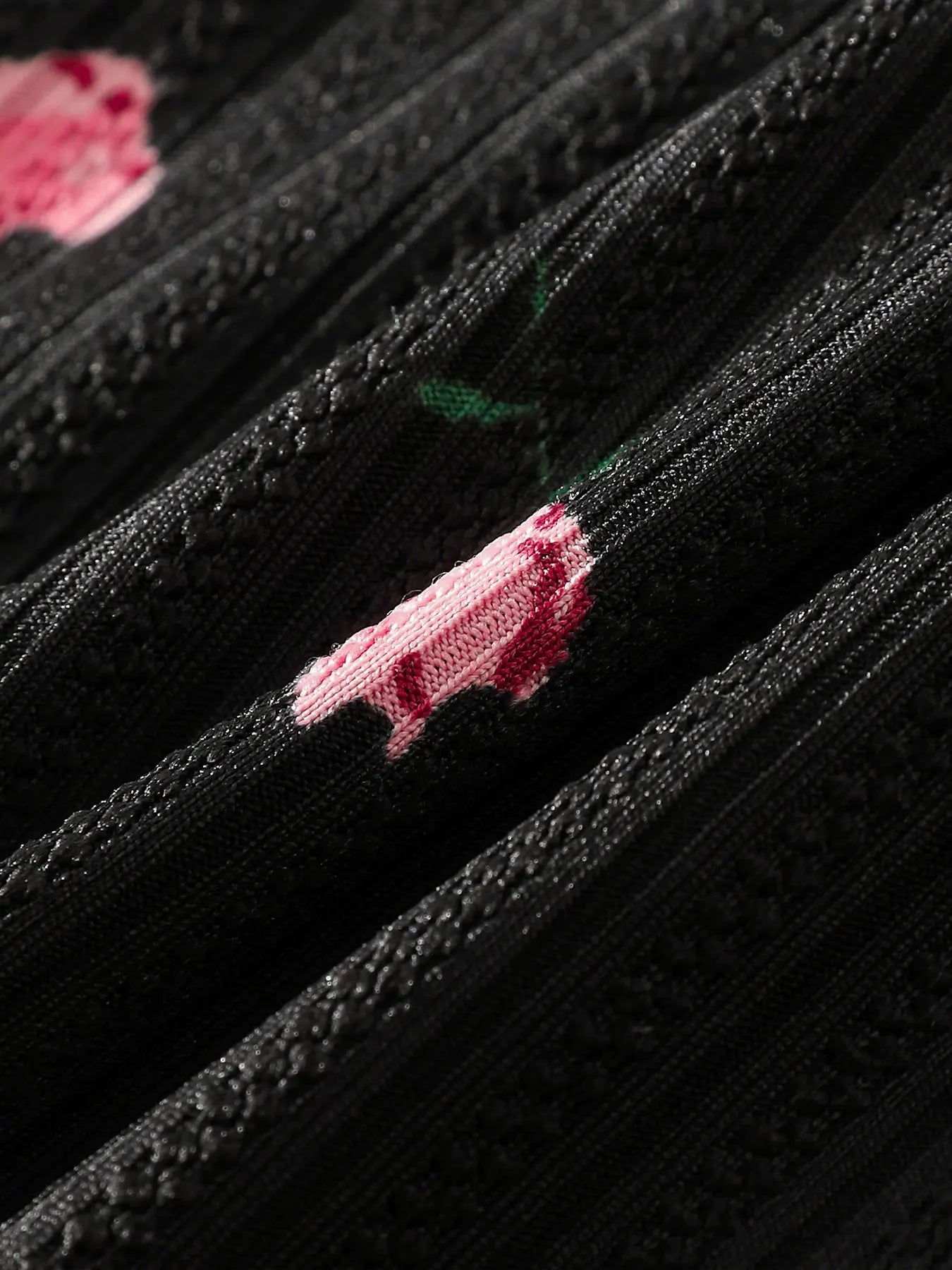 Cute Black Embroidered Rose One-piece Sleeveless Pajama Jumpsuit