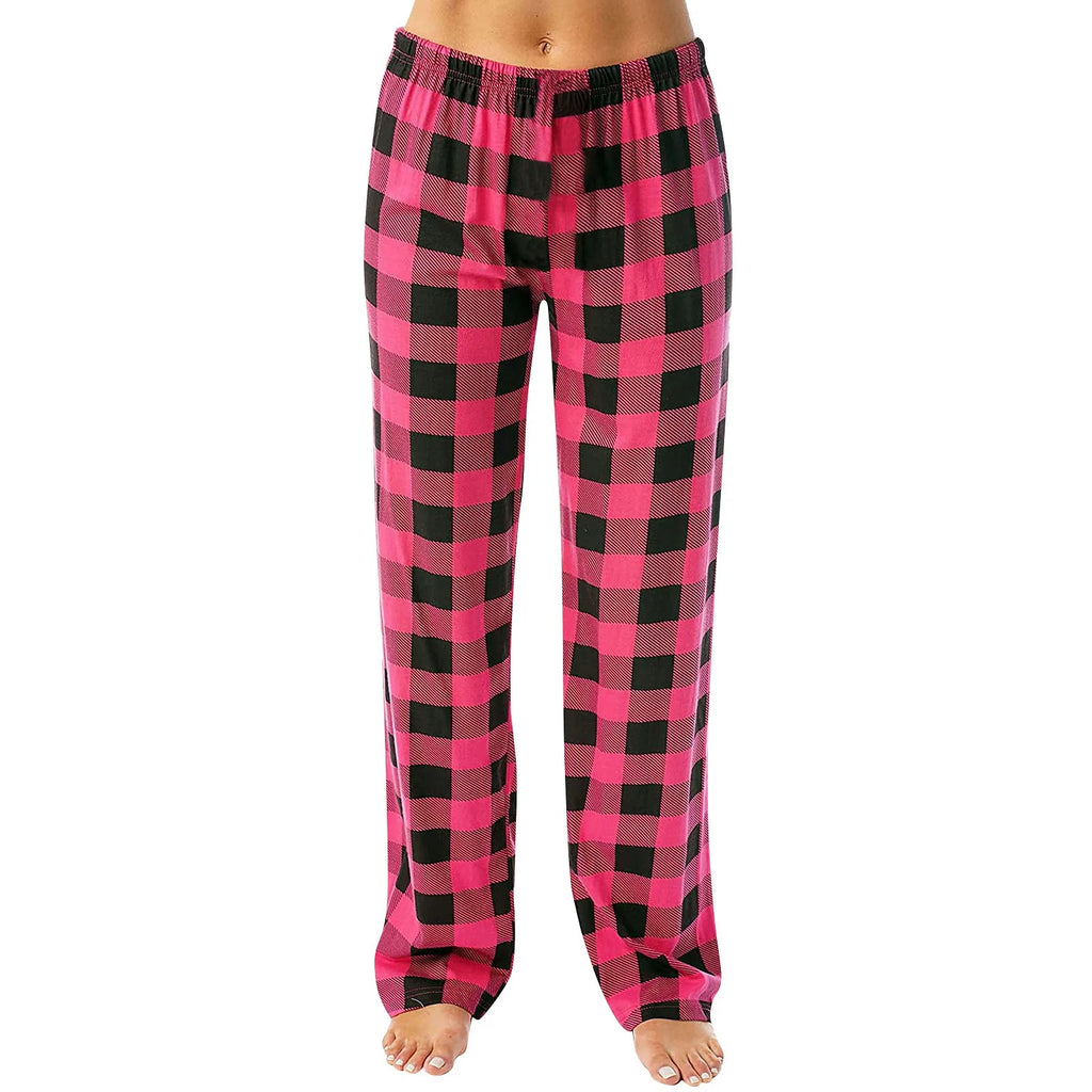 Plaid Cotton Loose Ladies Pajama Pants