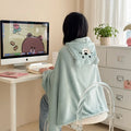Milk Fleece Shawl Fleece Thickened Cloak Small Blanket Hooded Cape