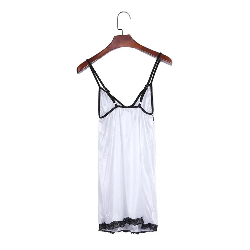 Sexy Silk Satin Nightwear Slip Dress Sleeveless
