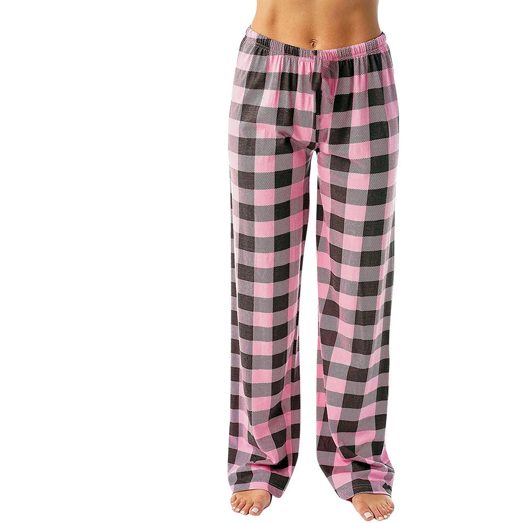Plaid Cotton Loose Ladies Pajama Pants