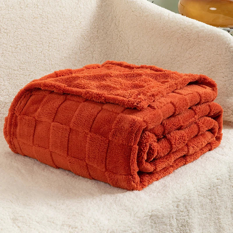 Thick Checkered Fleece Blanket