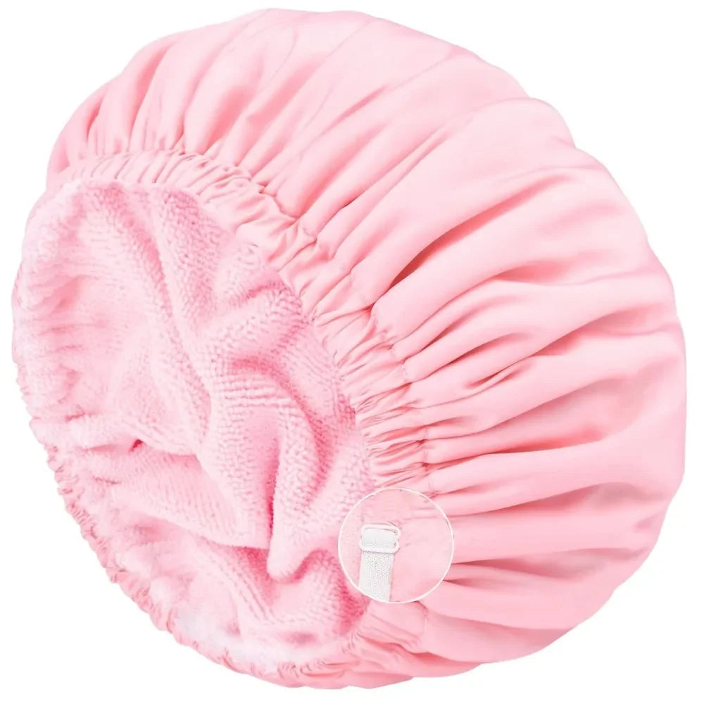 Waterproof 3 in 1 Shower Cap Adjustable Polyester Absorbent Ultra Fine Fiber Dry Cap