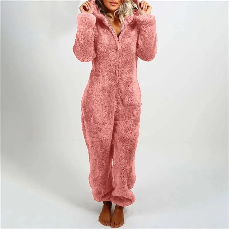 Plush Onesie Hooded Pajamas