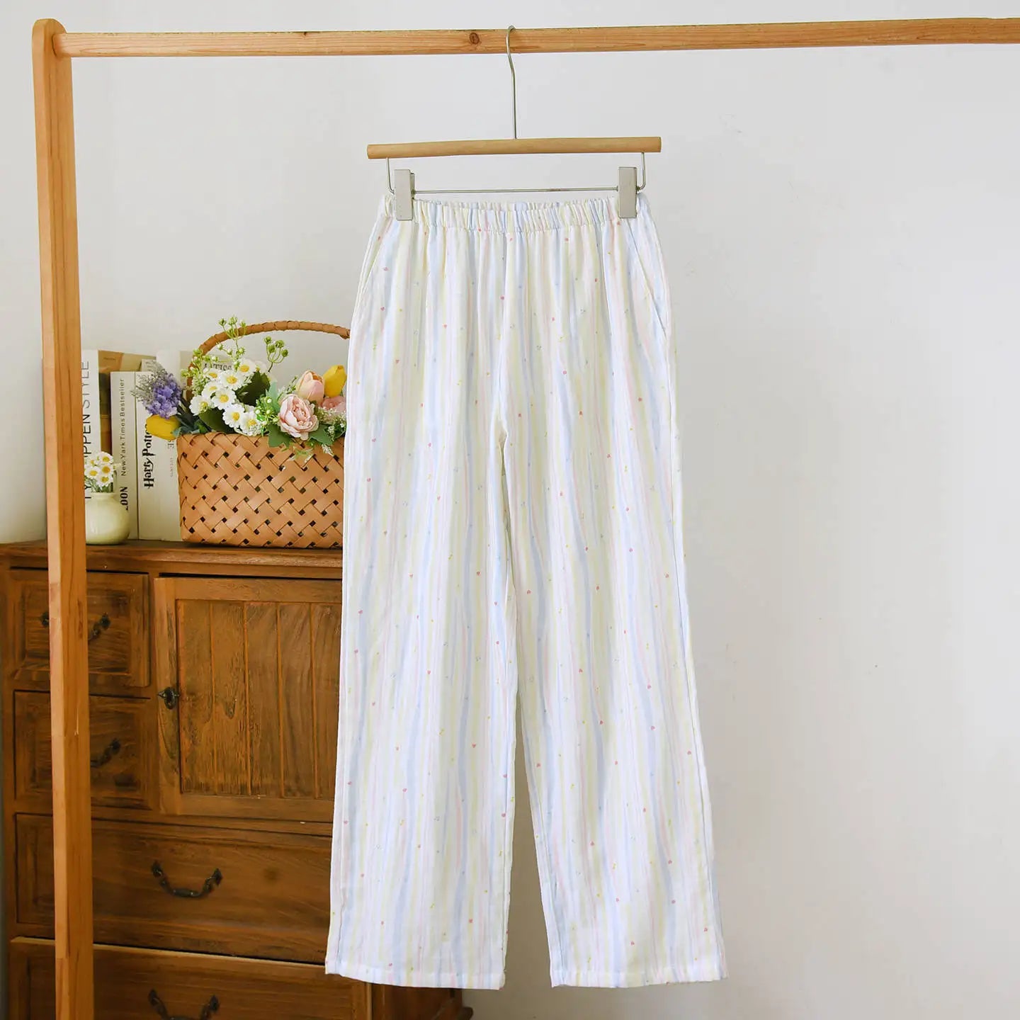 Women's Sleeper 100% Cotton Multi Color Printed Pants Casual Loose Bottoms