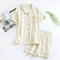 Ladies Cotton Short Sleeve Cute Heart-shaped Pajamas