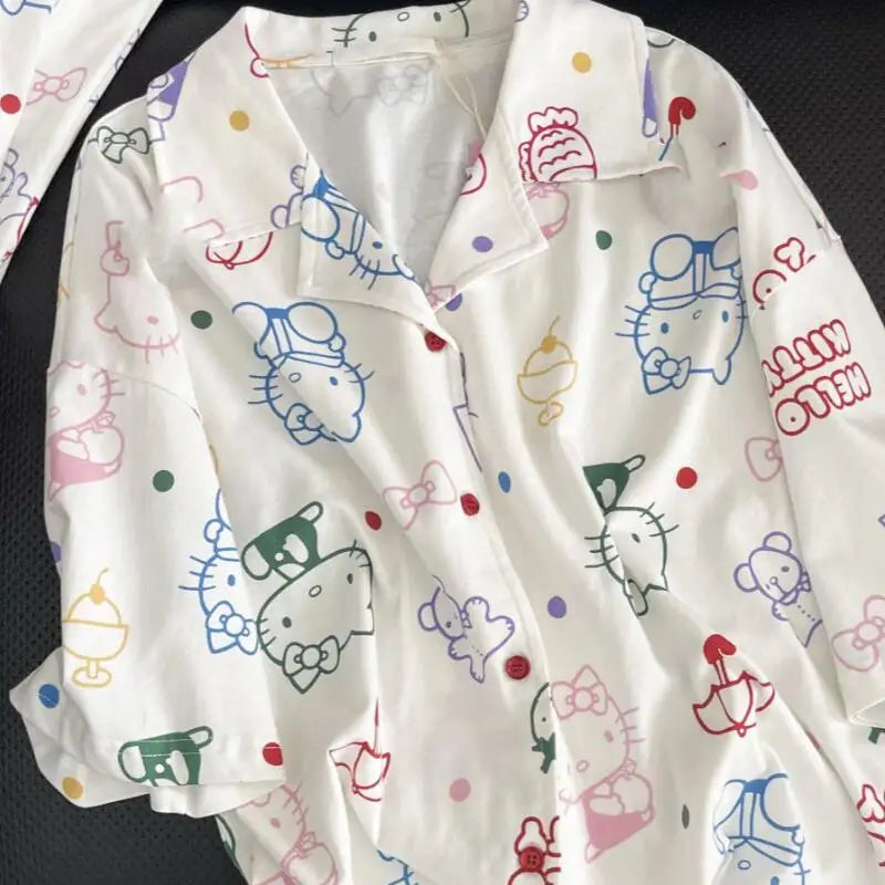 Kitty Sweet Short-Sleeved Shorts Sleeping Two-Piece Set
