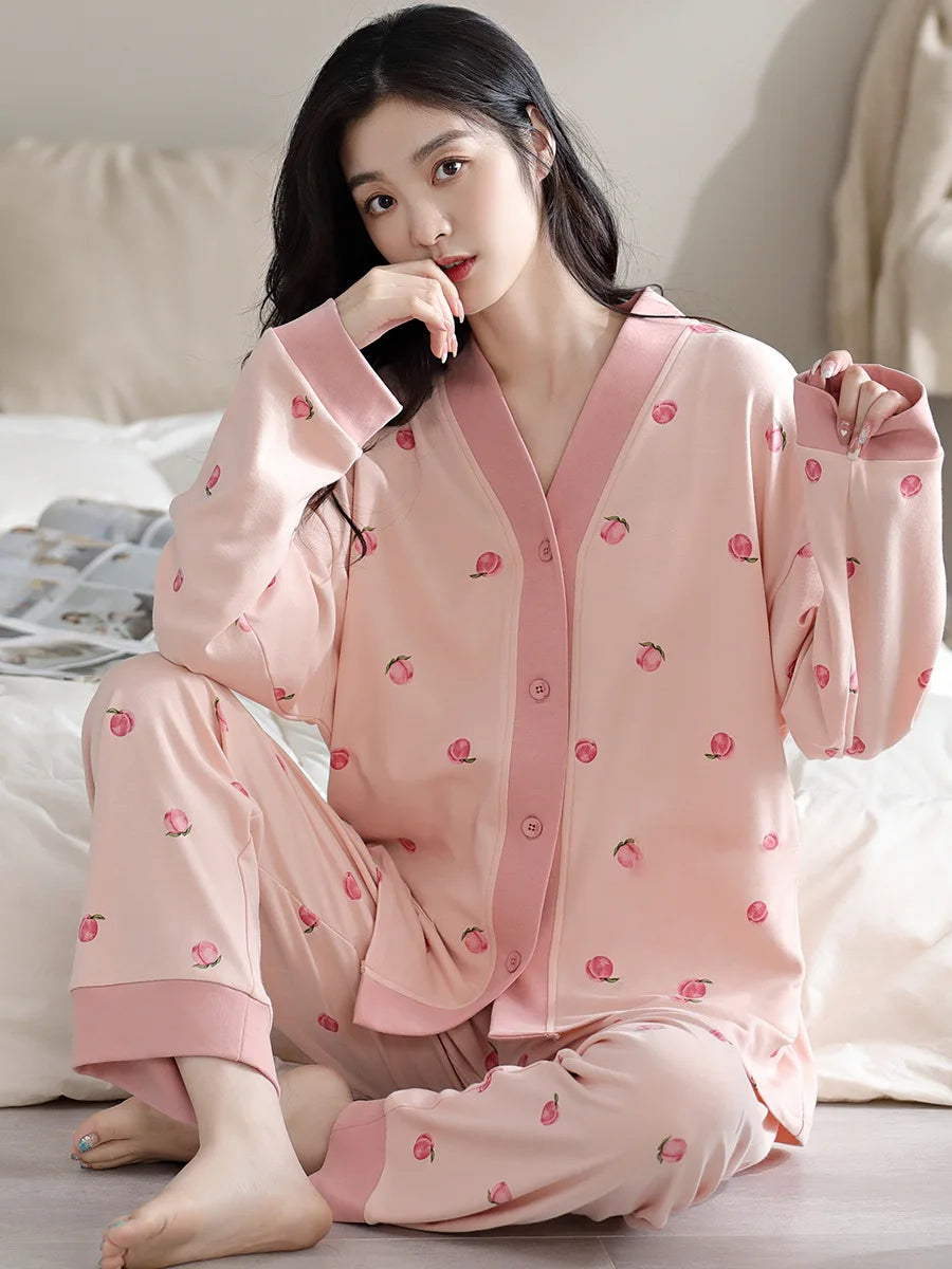 Women's Long-Sleeved Homewear Autumn and Winter Models Homewear Suit