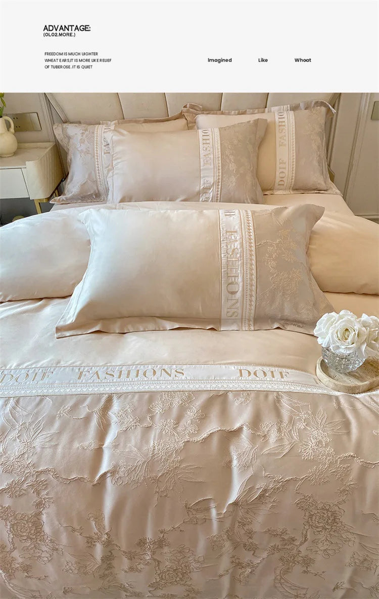 Light Luxury Skin-Friendly Cotton Four-Piece Set, High-End Quilt Cover Bedding