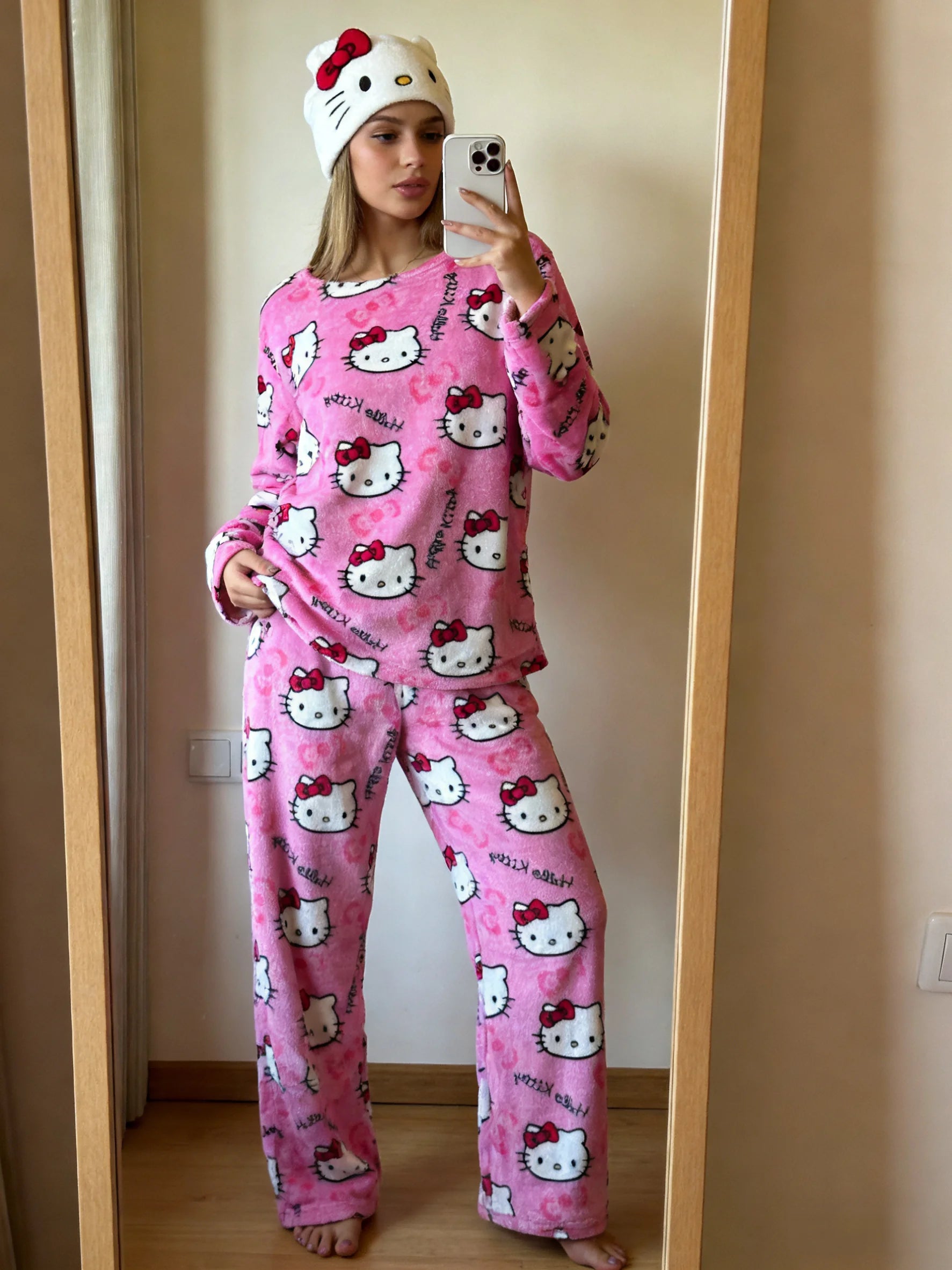 Pink Hello Kitty Flannel Lounge Set