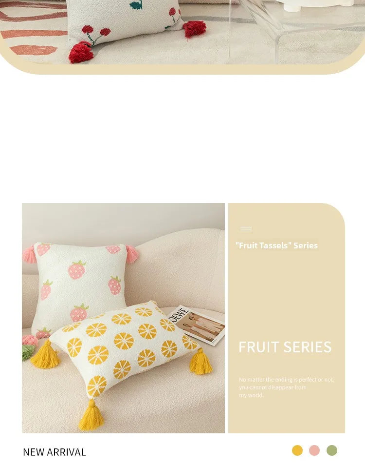 Tussle Style Plush Pillowcase Flower & Fruit Patterns